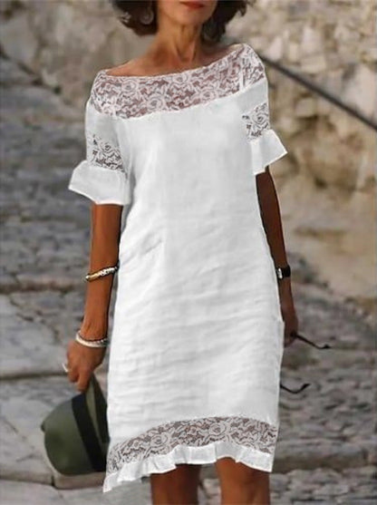 Sommerkleid Damen Leicht Spitzen Detail Modern