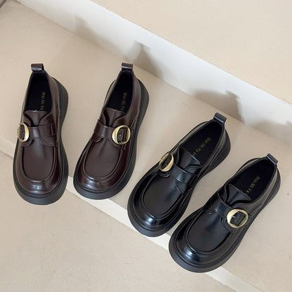 Damen Mokassins Elegante Schnallen Schuhe Modisch