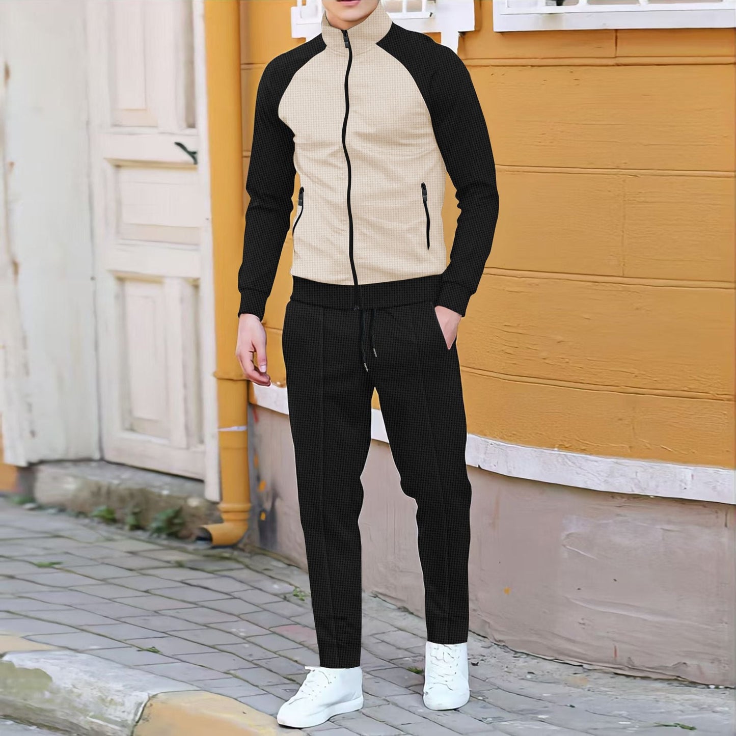 Herren Sportanzug Modern Style Schwarz