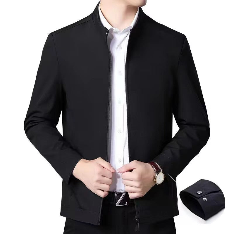 Herren Übergangsjacke Lässig Reißverschluss Hochkragen Modern