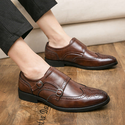 Elegante Damen Schuhe Leder Doppel-Monk Strap Stilettos