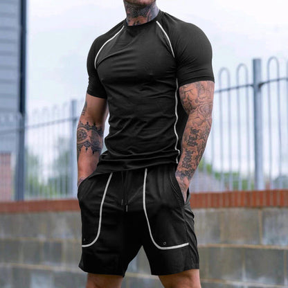 Herren Kurzarm Anzug Sportlich Modern mit Taschen