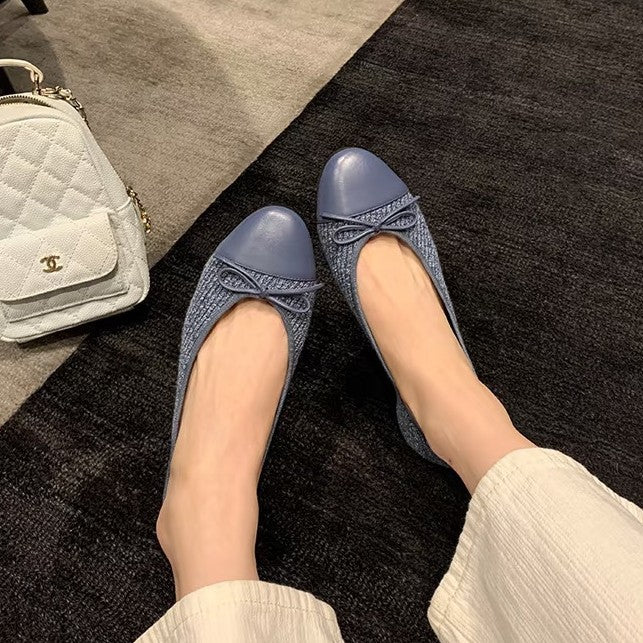 Damen Ballerinas Elegante Komfort Schuhe Blockabsatz