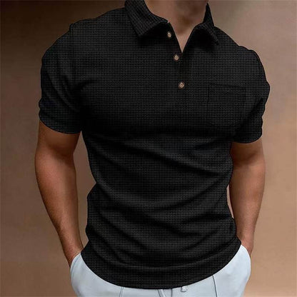 Herren Poloshirt Modern Strukturiert Kragen