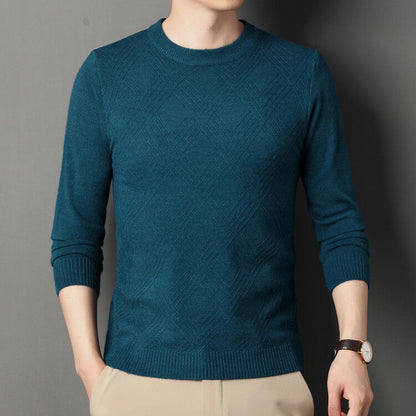 Herren Pullover Rundhals Strukturiert Elegante Mode