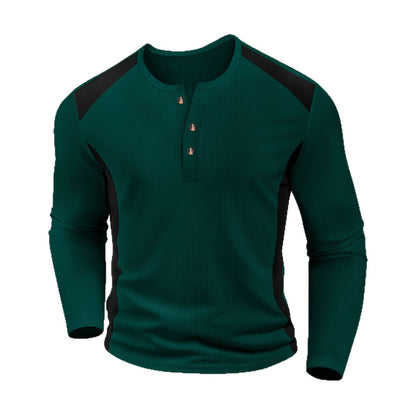 Herren Hemd Langarm Modern mit Knöpfen und Struktur
