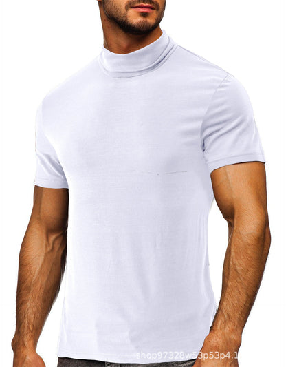 Herren T-Shirt Kurzarm Modern mit Rollkragen Trendy