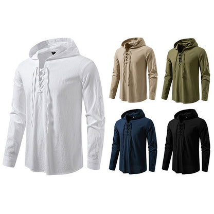 Herren Kapuzenpullover Schnürdesign Trendy Streetwear