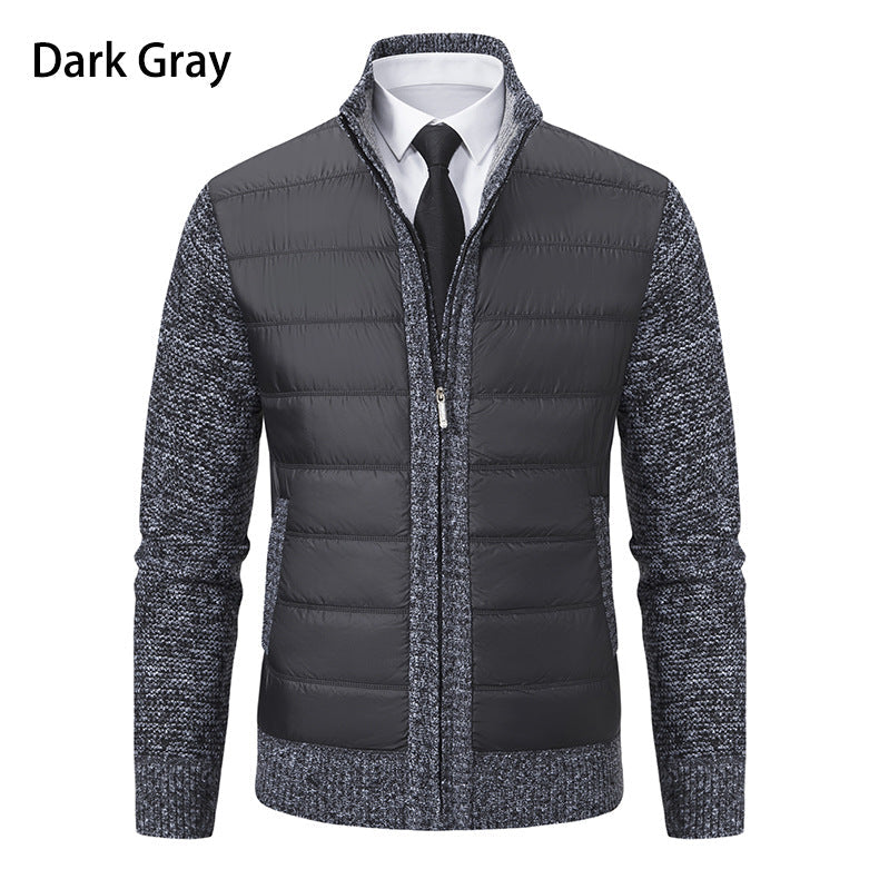 Herren Übergangsjacke Gefüttert Warm Hochkragen Modern