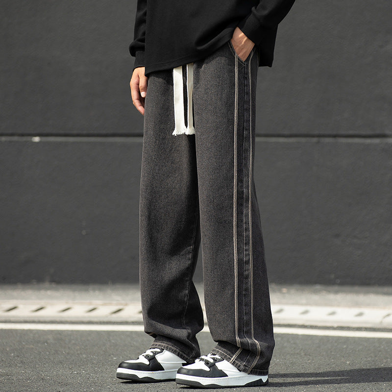 Herren Jeanshose Relaxed Fit Kontrastnähte Modern