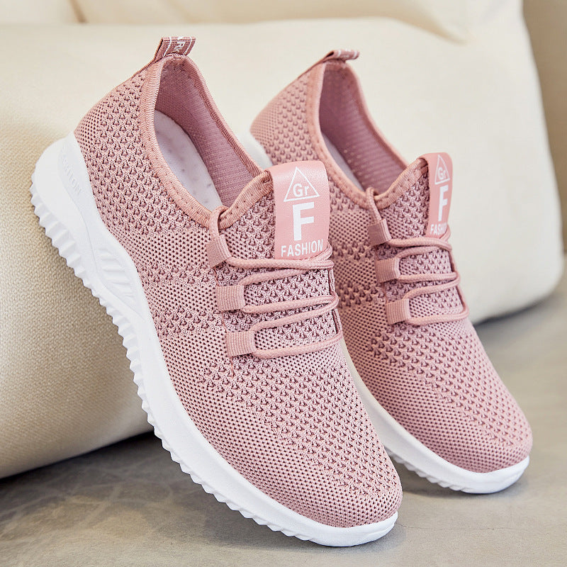 Damen Sneaker Leicht Atmungsaktiv elastisch Weiße Sportschuhe - BerlinGlamour