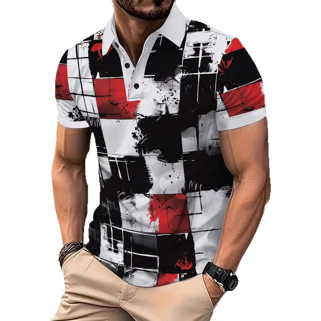 Herren Poloshirt Modern Grafik Design Berlin Style