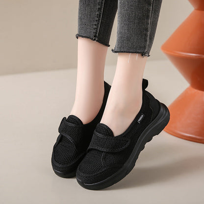 Damen Sneaker Slip-On Bequem Klettverschluss Weiße Schuhe