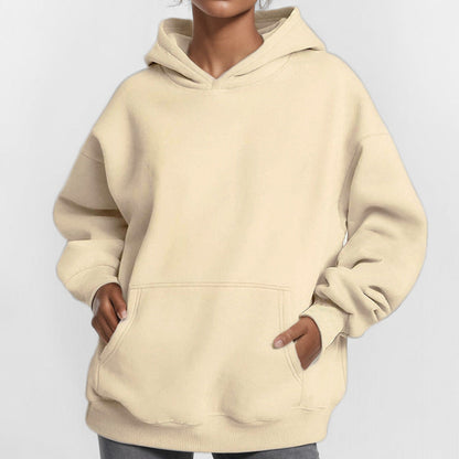 Damen Kapuzenpullover Weich Fleece Lockere Passform