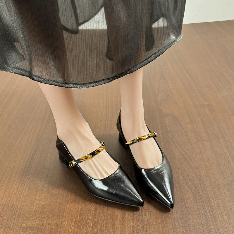 Damen Pumps Hochhackig mit Riemen Komfortabel Blockabsatz