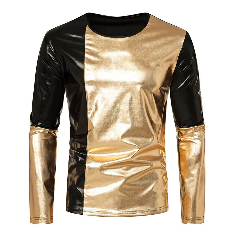 Herren Langarmshirt Metallic Modern mit Kontrasten Elegant