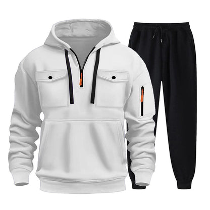 Herren Sportanzug Hoodie Jogginghose Set GrauSportlich