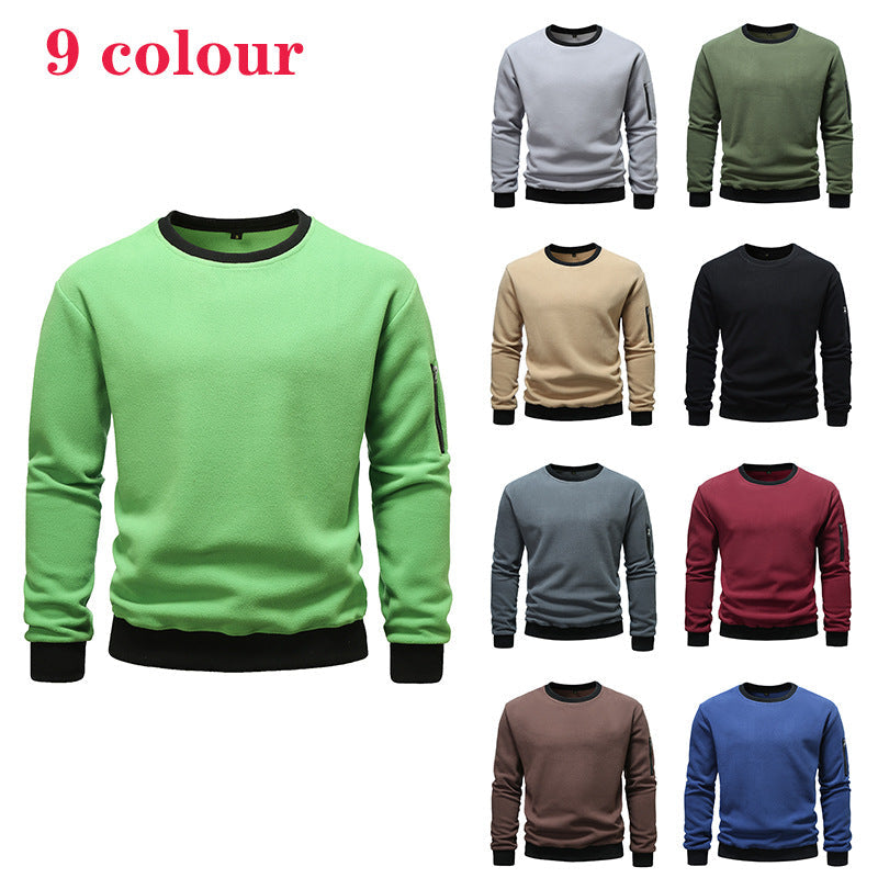 Herren Fleece Sweatshirt Kapuzenpullover Mit Seitentasche