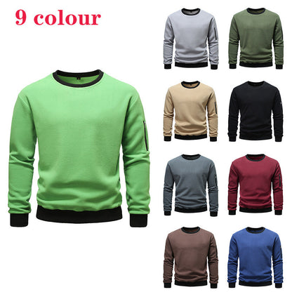 Herren Fleece Sweatshirt Kapuzenpullover Mit Seitentasche