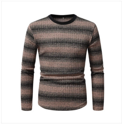 Herren Langarmshirt Strukturiert Streifenmuster Modern