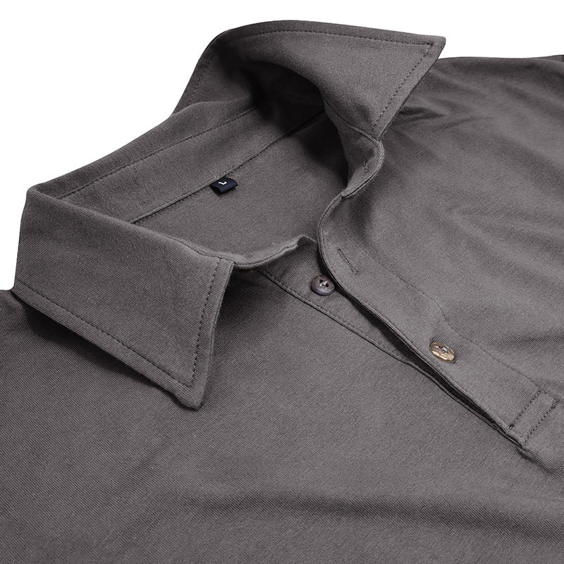 Herren Poloshirt Langarm Elegant Hochwertig Baumwolle