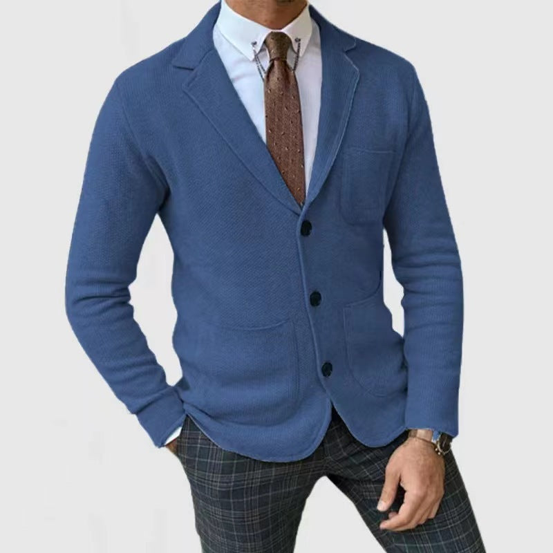 Herren Blazer Klassisch Strick Modern Elegant