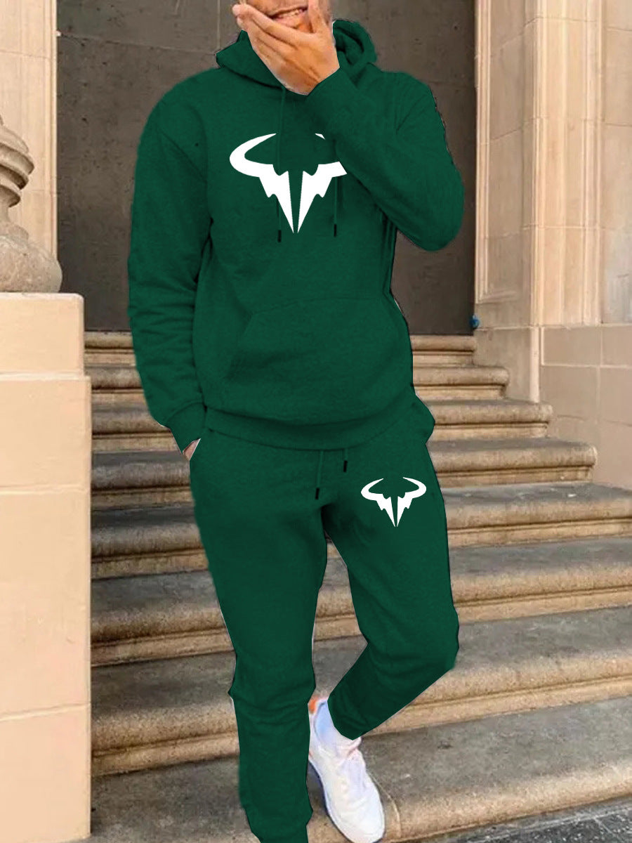 Herren Kapuzenanzug Modern mit Logo Trendig Schwarz - BerlinGlamour