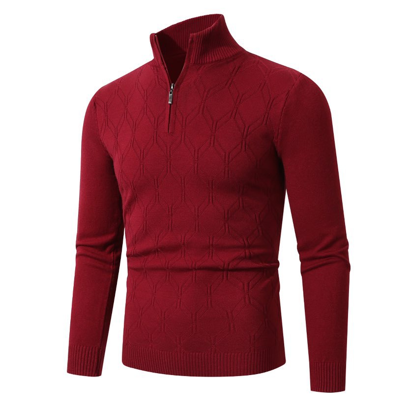Herren Strickpullover Modern Struktur Muster Schmal