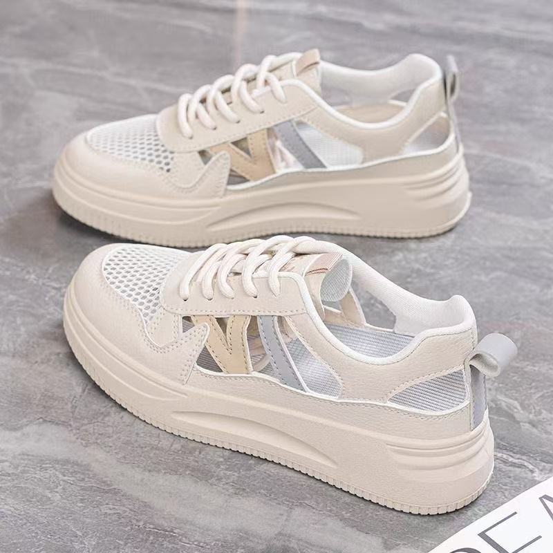 Damen Sneaker Atmungsaktiv Chunky Schuhe Mit Cut-Out-Design - BerlinGlamour