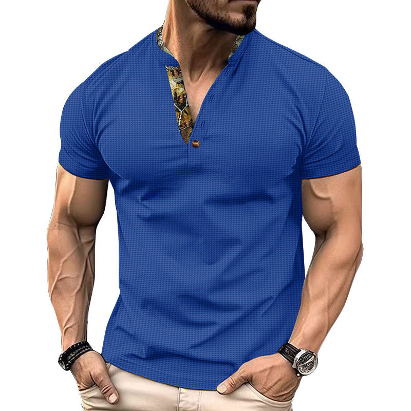 Herren Kurzarmshirt Modern mit Stehkragen Berlin Style