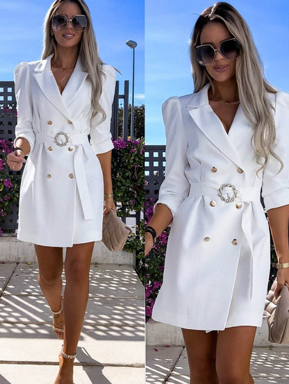 Damen Blazer Kleid Elegant Tailliert Berlin Chic