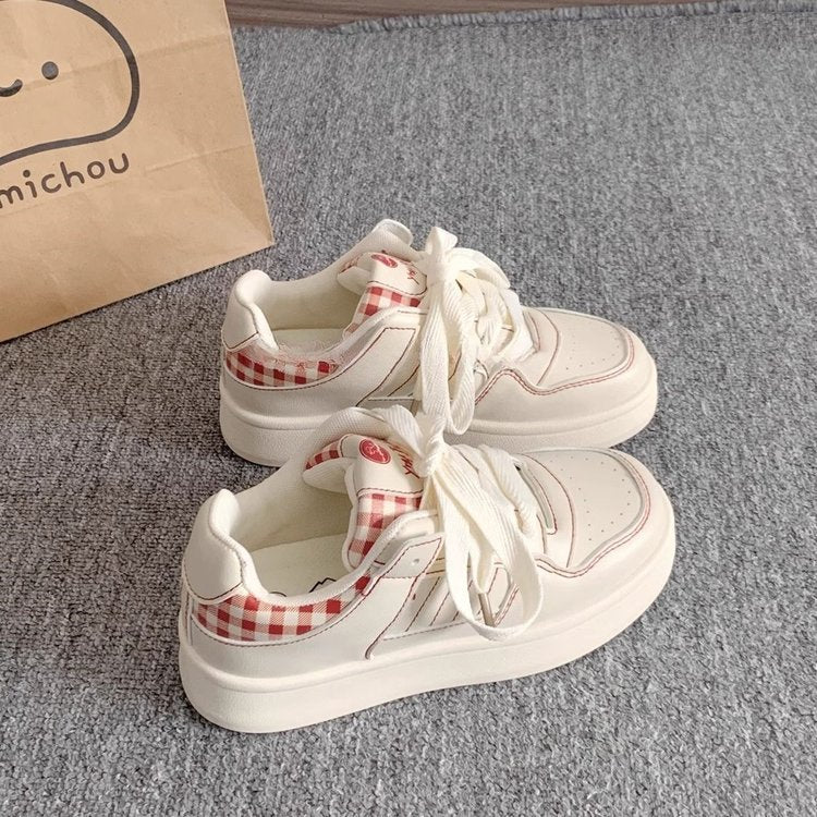 Damen Sneaker Kariert Hochdämpfend Moderne Schuhe