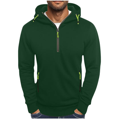 Herren Kapuzenpullover Modisch Mit Taschen Halbzipper