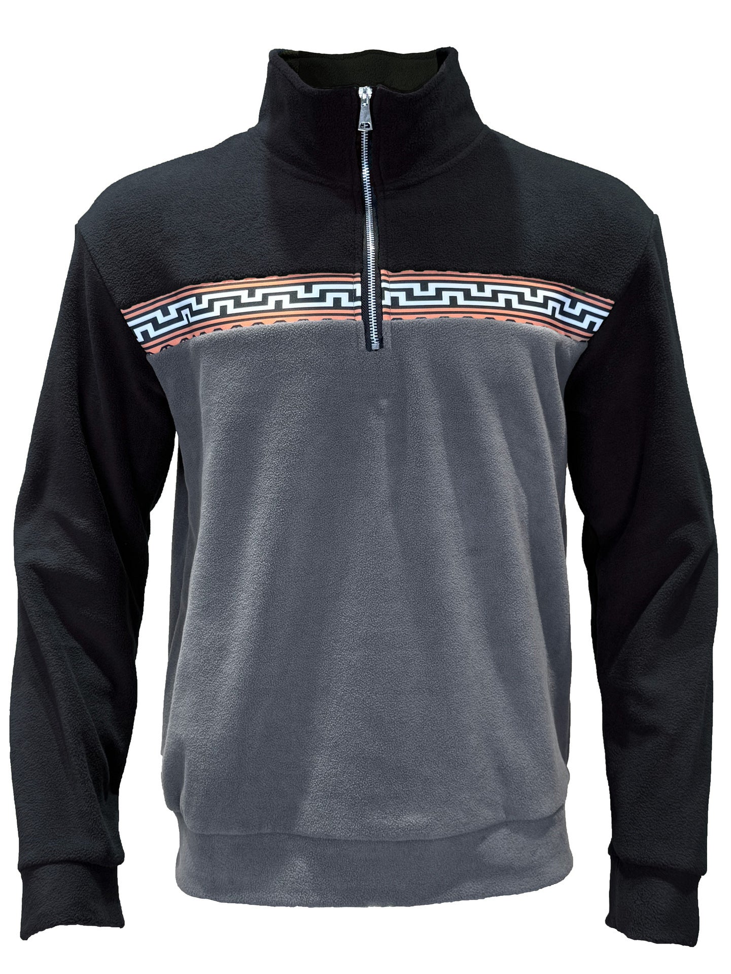 Herren Fleece-Pullover Stehkragen Modern Farbig