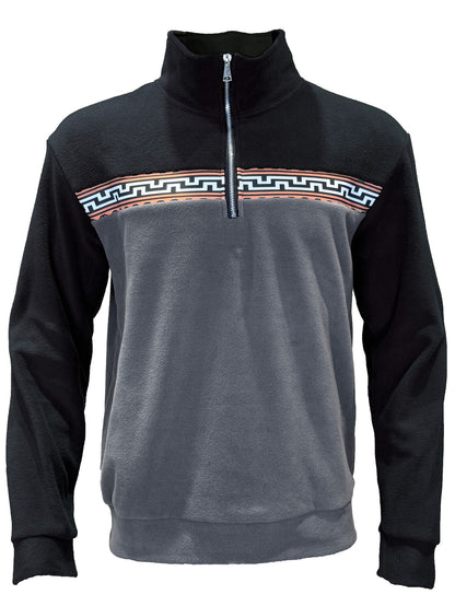 Herren Fleece-Pullover Stehkragen Modern Farbig