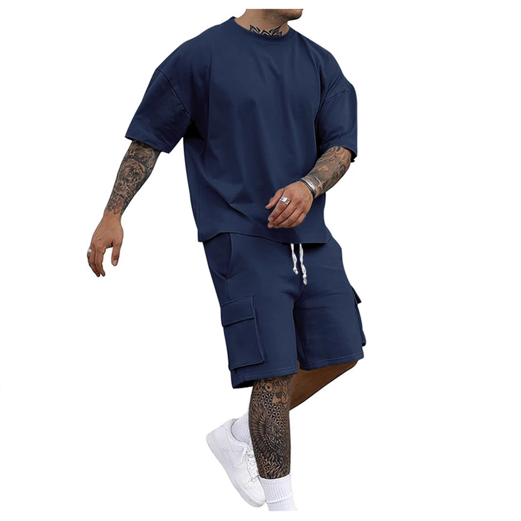Herren SportSet Sweatshirt Shorts Bequem Casual