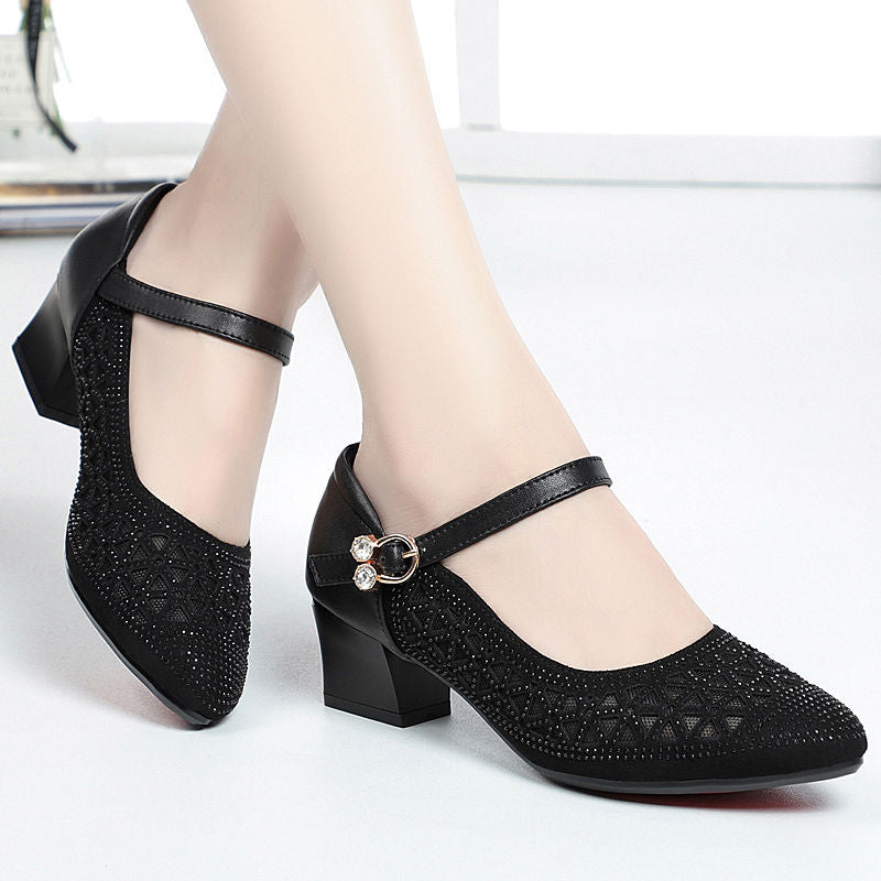 Damen Pumps Hochhackig Elegante Schuhe mit Riemen