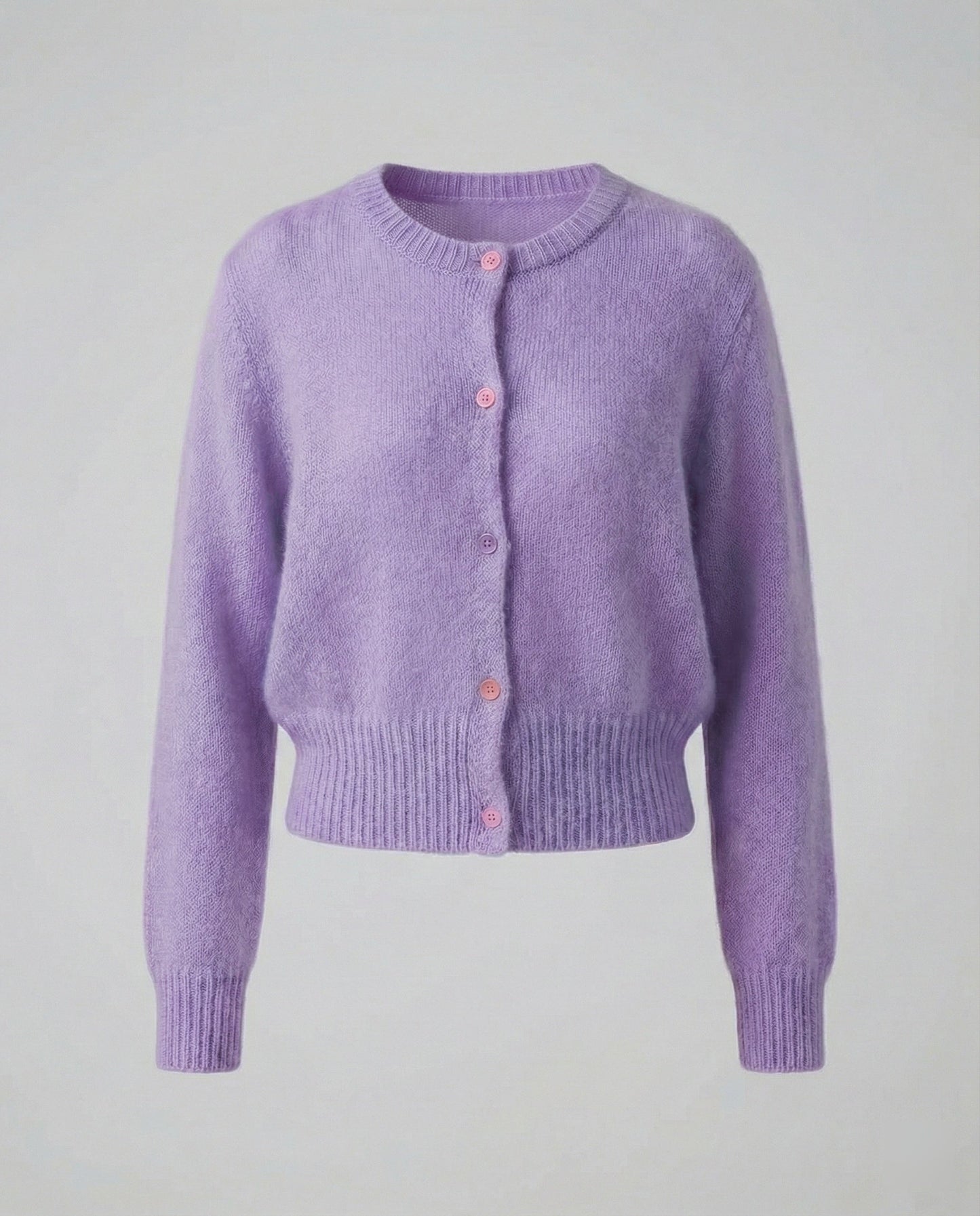 Damen Strickjacke Kurz Mohair Optik Bunt