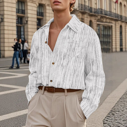 Herren Langarmhemd Modern Lässig mit Knöpfen