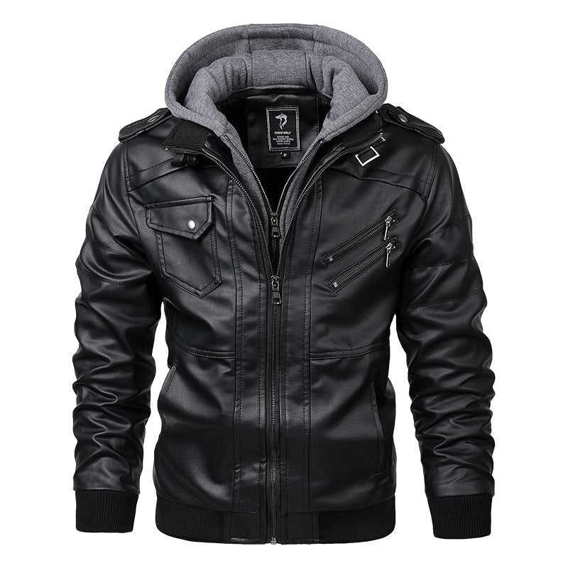 Lederjacke Herren Schwarz Elegant Ledermantel