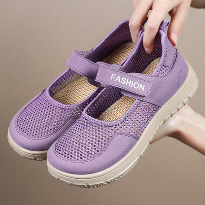 Damen Sneaker Leicht Luftig Klettverschluss Sportlich