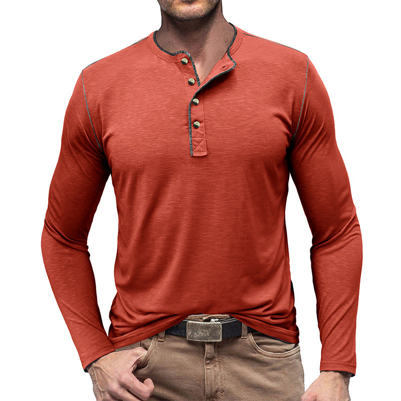 Herren Langarmshirt Modern mit Knöpfen Berlin Style