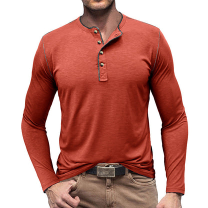 Herren Langarmshirt Modern mit Knöpfen Berlin Style
