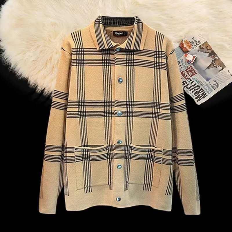 Damen Hemdjacke Kariert Praktisch Mit Taschen