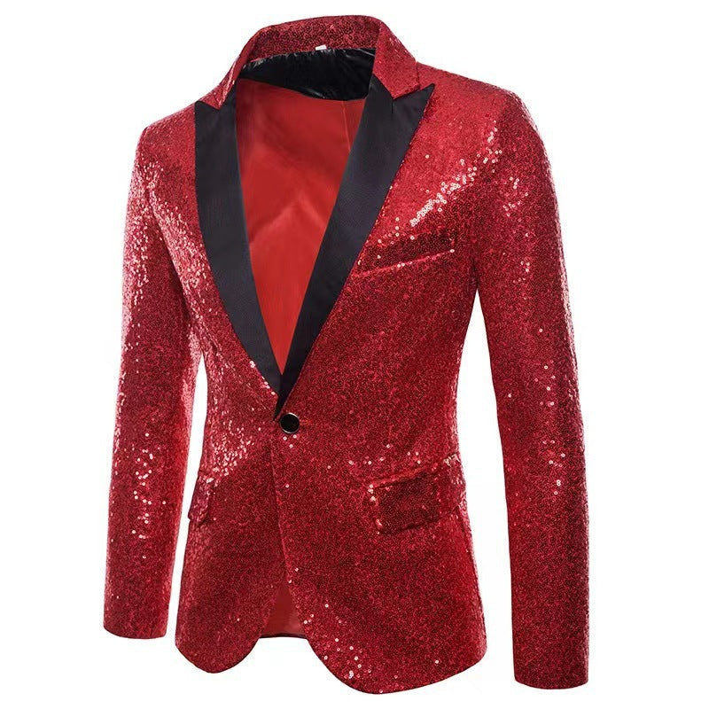 Herren Blazer Glitzer Pailletten Elegant