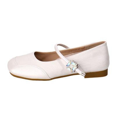 Ballerinas Damen Schmuckdetail Elegante Riemchen Schuhe