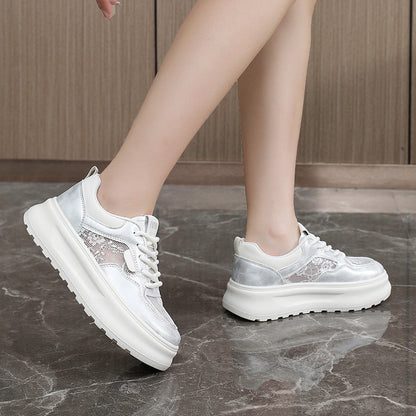 Damen Sneaker Chunky bequem mit Mesh Obermaterial