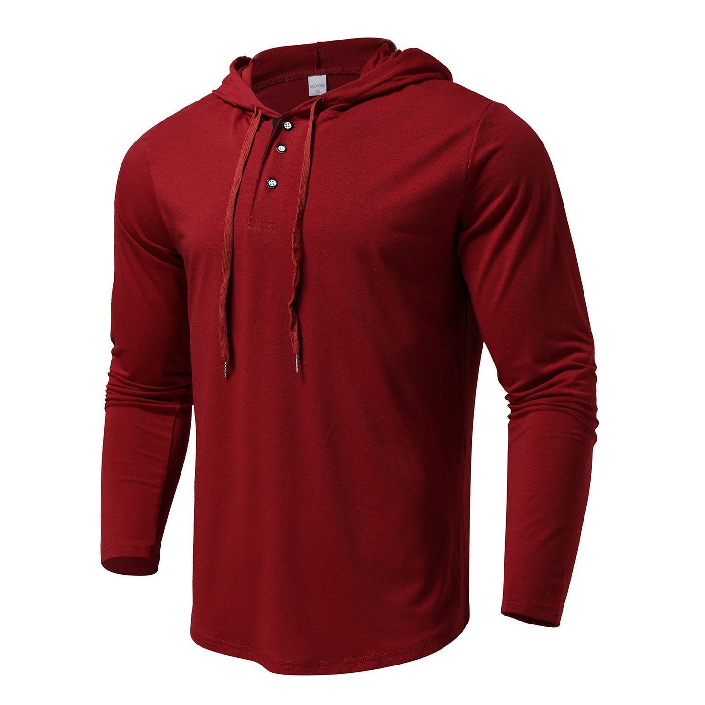 Herren Hoodie Langarm Modern Sportlich Mit Knöpfen - BerlinGlamour