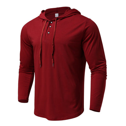 Herren Hoodie Langarm Modern Sportlich Mit Knöpfen - BerlinGlamour