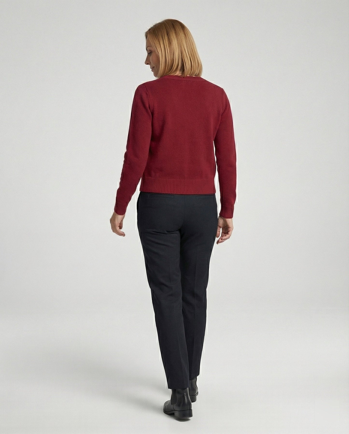 Damen Cardigan Kurz Feinstrick Rippborte Modern